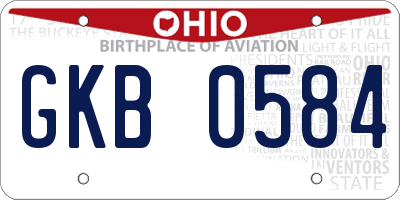 OH license plate GKB0584