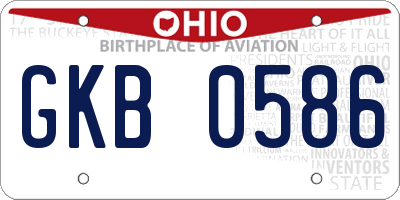 OH license plate GKB0586
