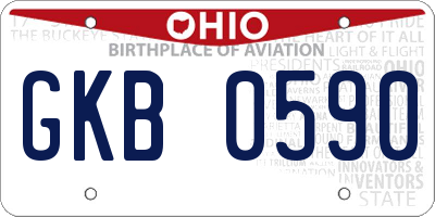 OH license plate GKB0590