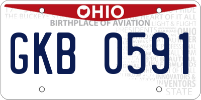 OH license plate GKB0591