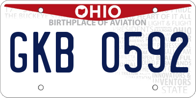 OH license plate GKB0592