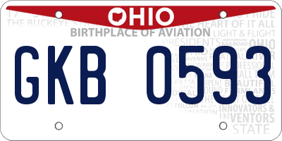 OH license plate GKB0593