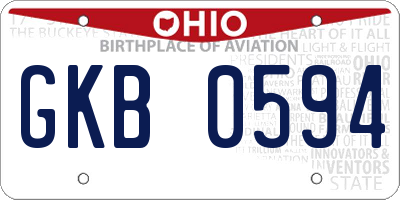 OH license plate GKB0594