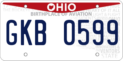 OH license plate GKB0599