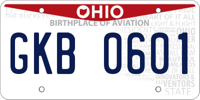 OH license plate GKB0601