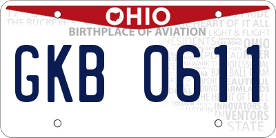 OH license plate GKB0611
