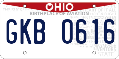 OH license plate GKB0616
