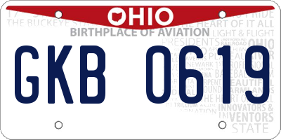 OH license plate GKB0619