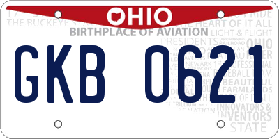 OH license plate GKB0621