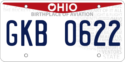 OH license plate GKB0622