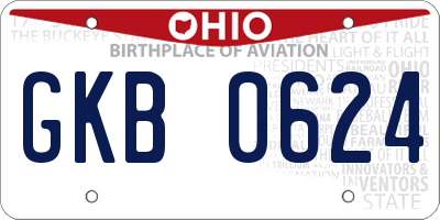 OH license plate GKB0624