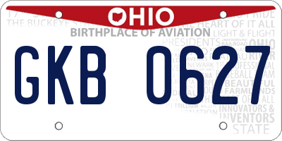 OH license plate GKB0627