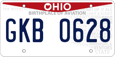 OH license plate GKB0628