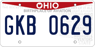 OH license plate GKB0629