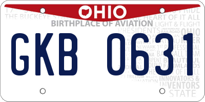 OH license plate GKB0631