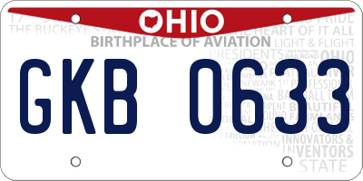 OH license plate GKB0633