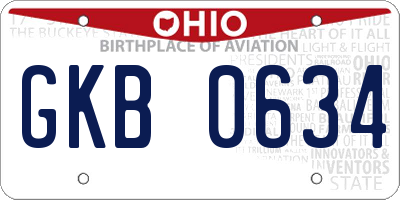 OH license plate GKB0634