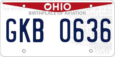 OH license plate GKB0636