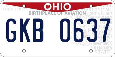 OH license plate GKB0637