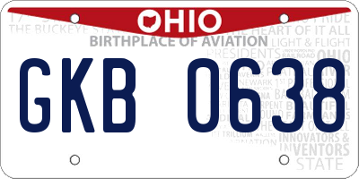 OH license plate GKB0638