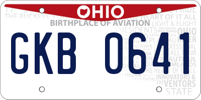 OH license plate GKB0641