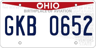 OH license plate GKB0652