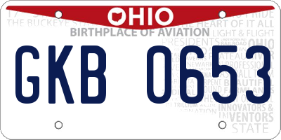 OH license plate GKB0653