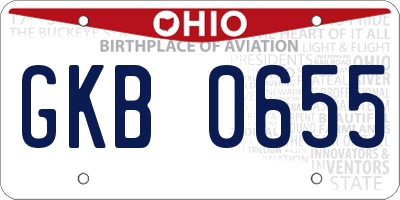 OH license plate GKB0655