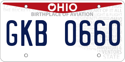 OH license plate GKB0660