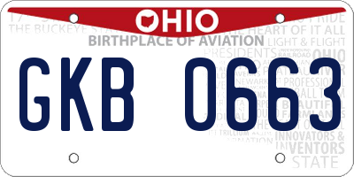 OH license plate GKB0663