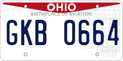 OH license plate GKB0664