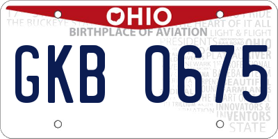 OH license plate GKB0675
