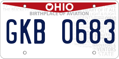 OH license plate GKB0683