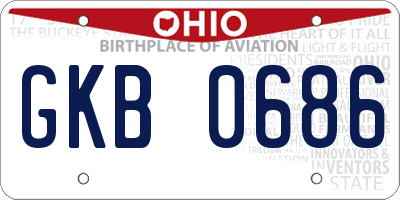 OH license plate GKB0686