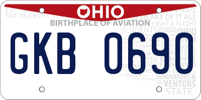 OH license plate GKB0690