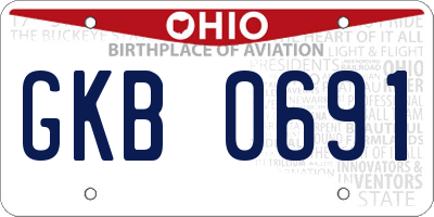 OH license plate GKB0691