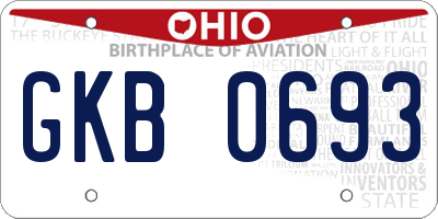 OH license plate GKB0693