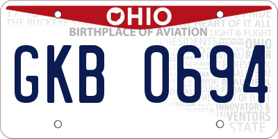 OH license plate GKB0694