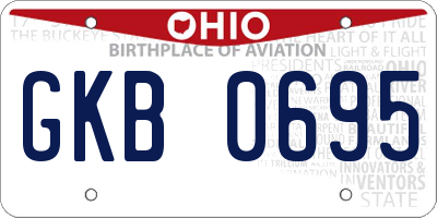 OH license plate GKB0695