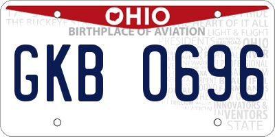 OH license plate GKB0696