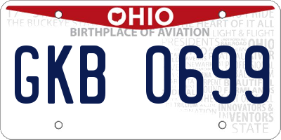 OH license plate GKB0699