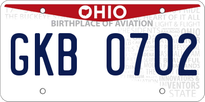 OH license plate GKB0702