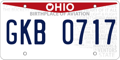 OH license plate GKB0717