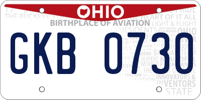 OH license plate GKB0730