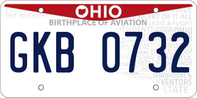 OH license plate GKB0732