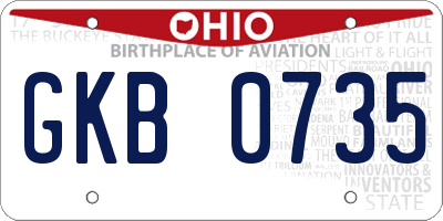 OH license plate GKB0735