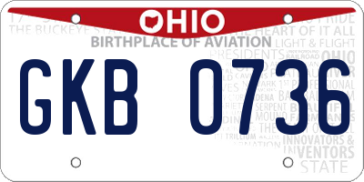 OH license plate GKB0736
