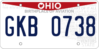 OH license plate GKB0738