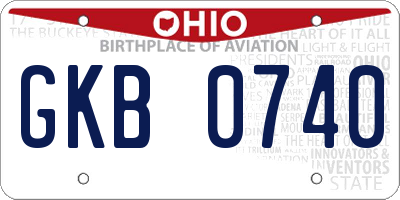 OH license plate GKB0740