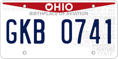 OH license plate GKB0741